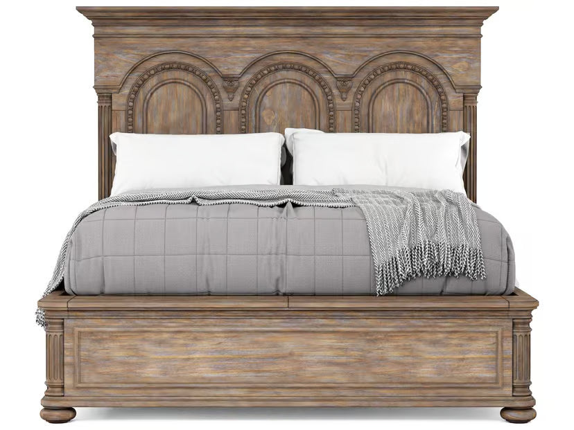 Architrave Almond Queen Panel Bed