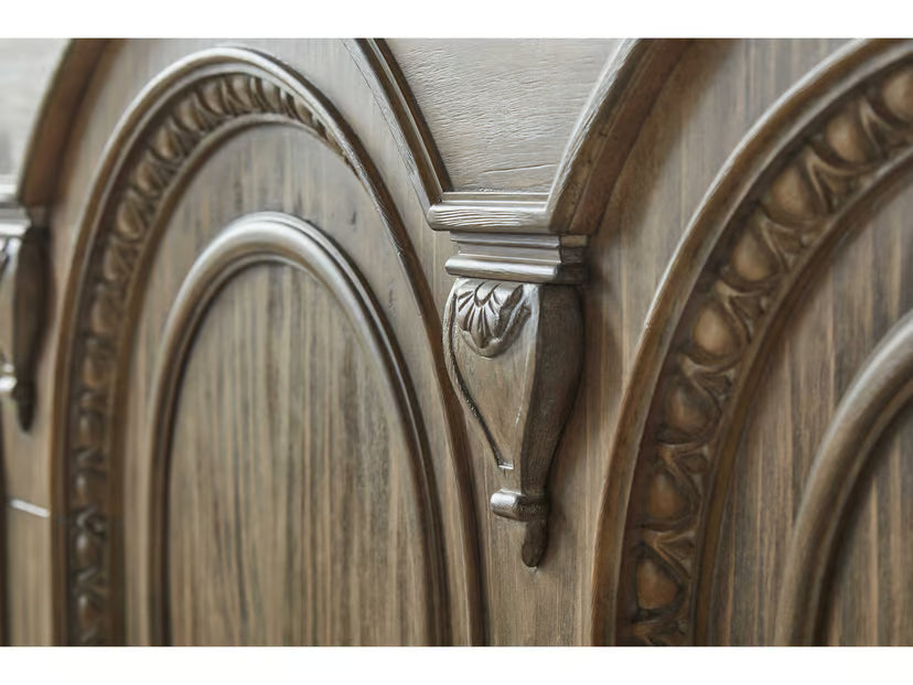 Architrave Almond Queen Panel Bed
