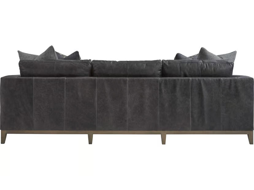 Noel 3-Seat Leather Sofa in Grey