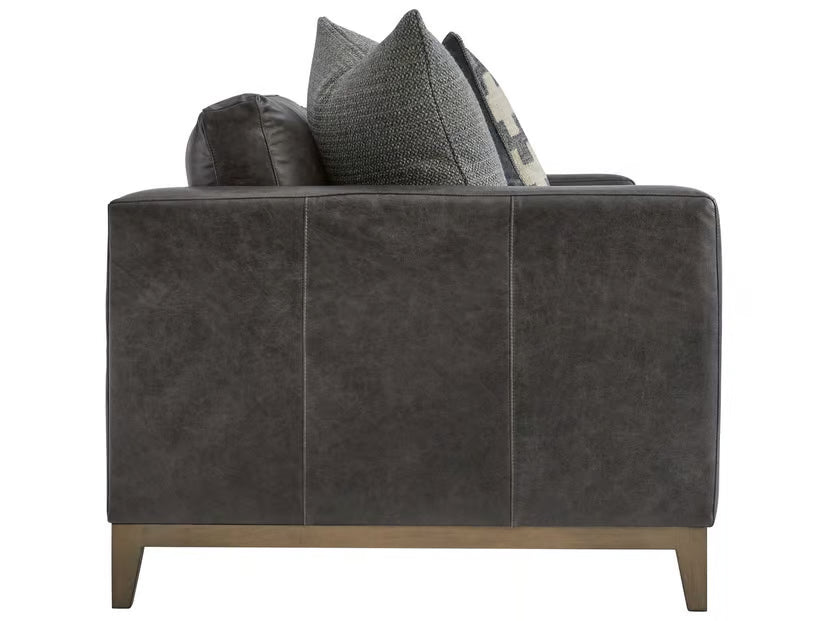 Noel 3-Seat Leather Sofa in Grey