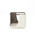 Blanc End Table w/ Glass Top