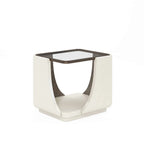 Blanc End Table w/ Glass Top