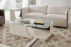 Blanc End Table w/ Glass Top