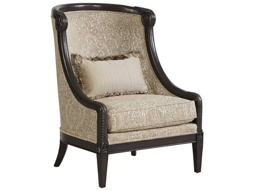 Giovanna Carved Wood Accent Chair