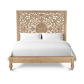 HAVELI FLORAL MOTIF CARVED WOOD BED