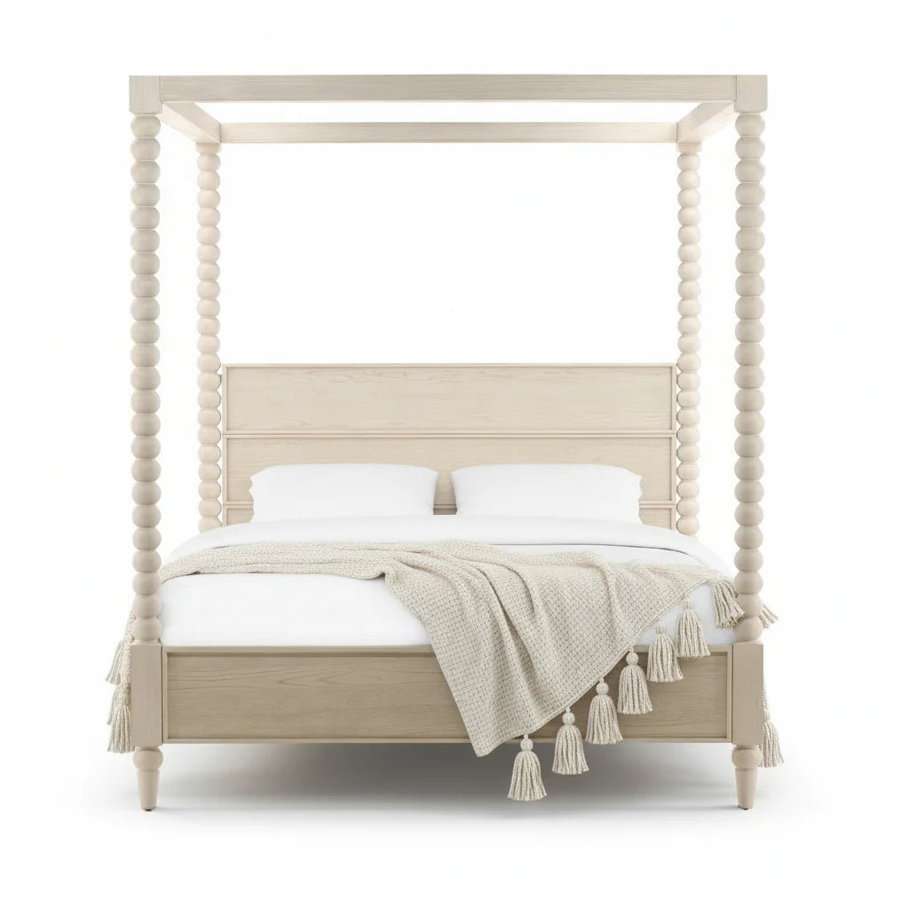 Marcie Beaded Wood Poster Bed