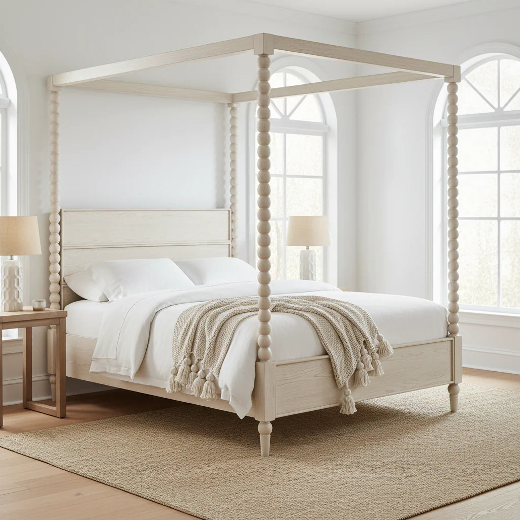 Marcie Beaded Wood Poster Bed