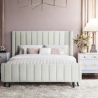 Olivette Cream Velvet Bed