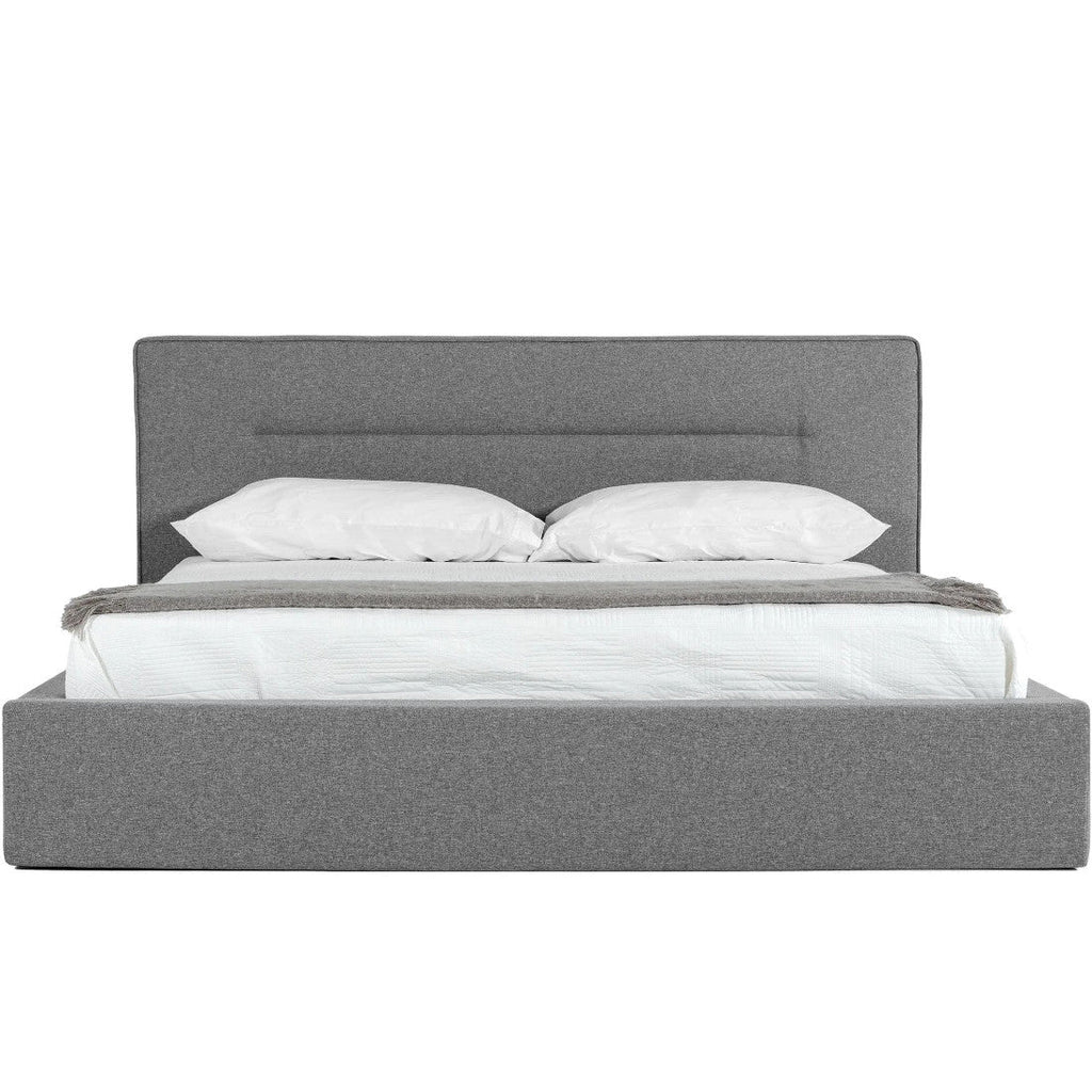 Basel Grey Upholstered Platform Bed