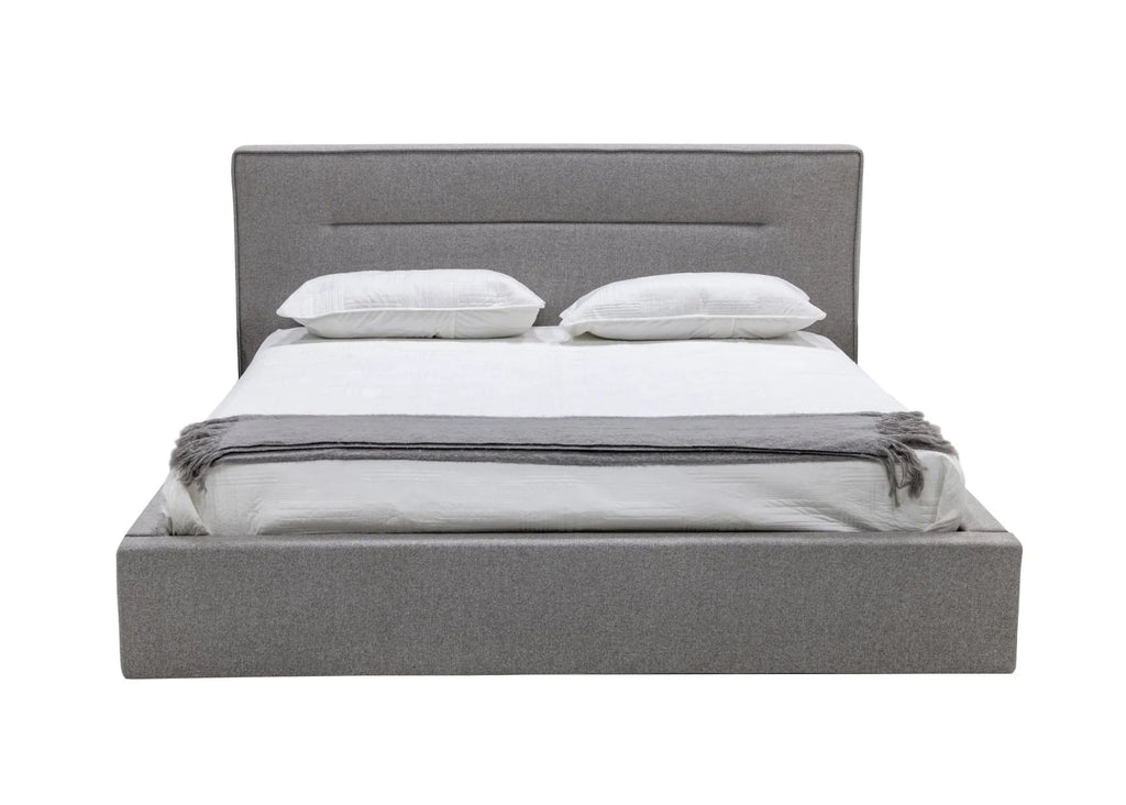 Basel Grey Upholstered Platform Bed