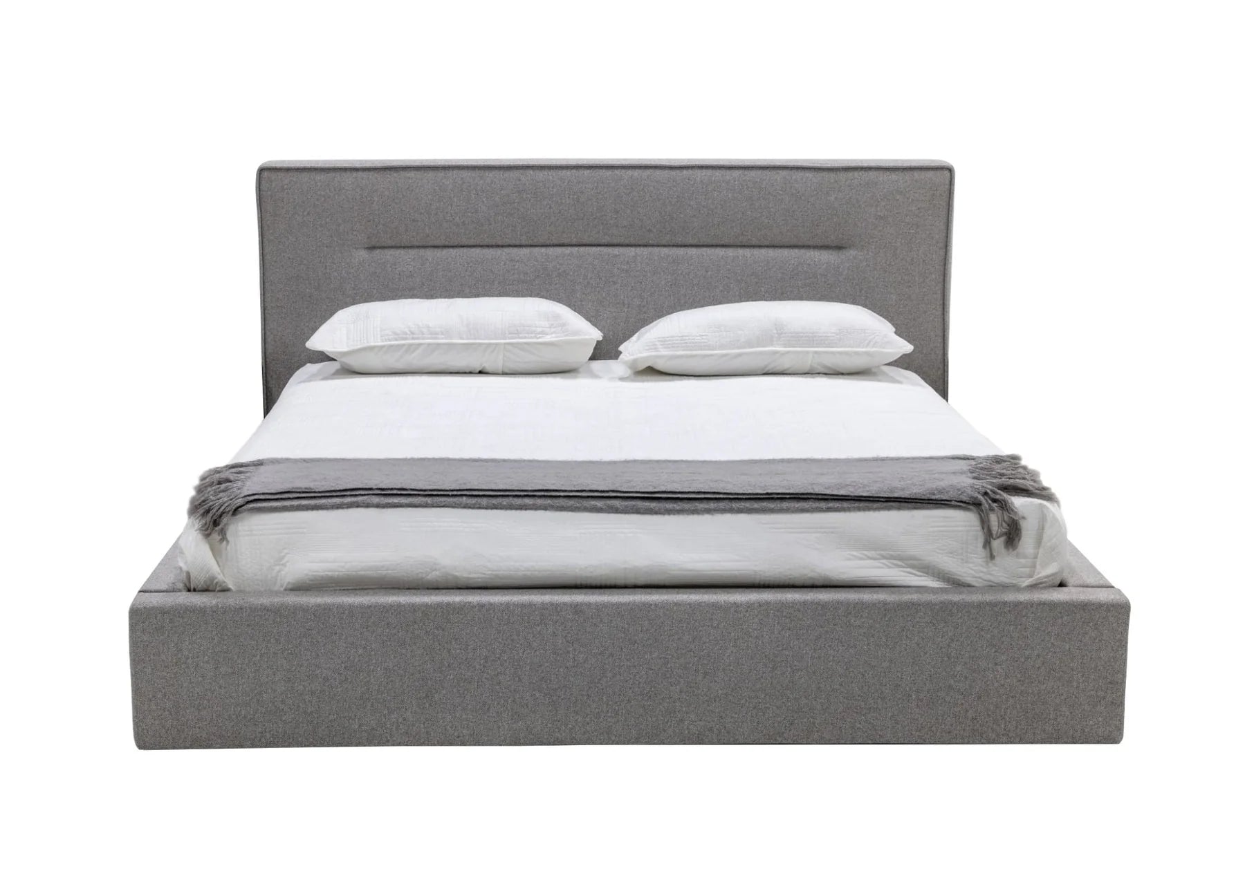 Basel Grey Upholstered Platform Bed
