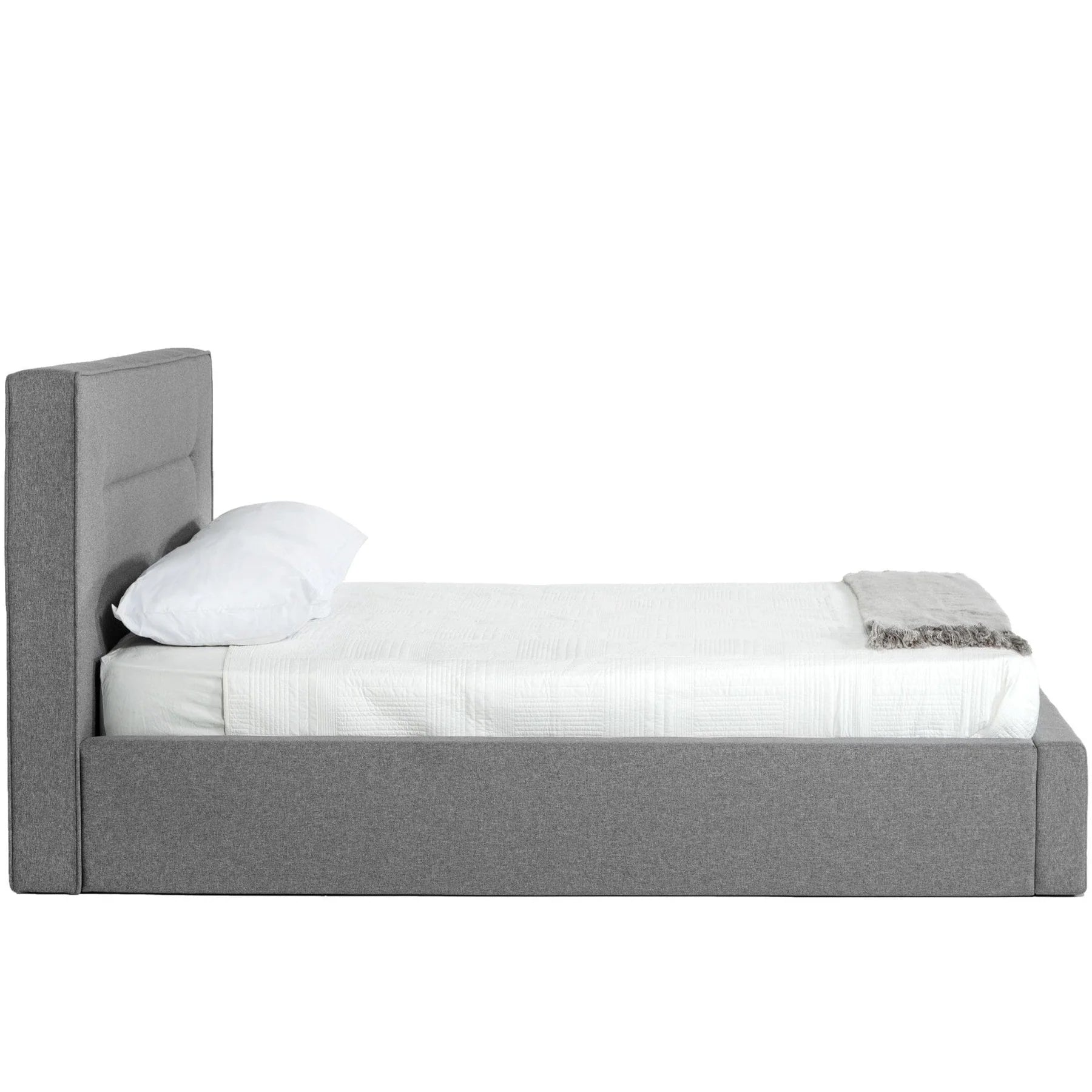 Basel Grey Upholstered Platform Bed