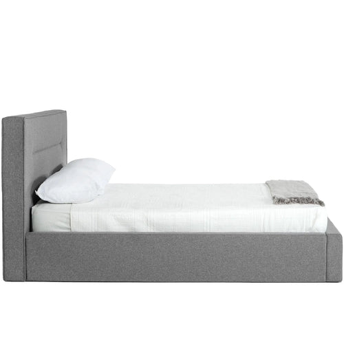 Basel Grey Upholstered Platform Bed
