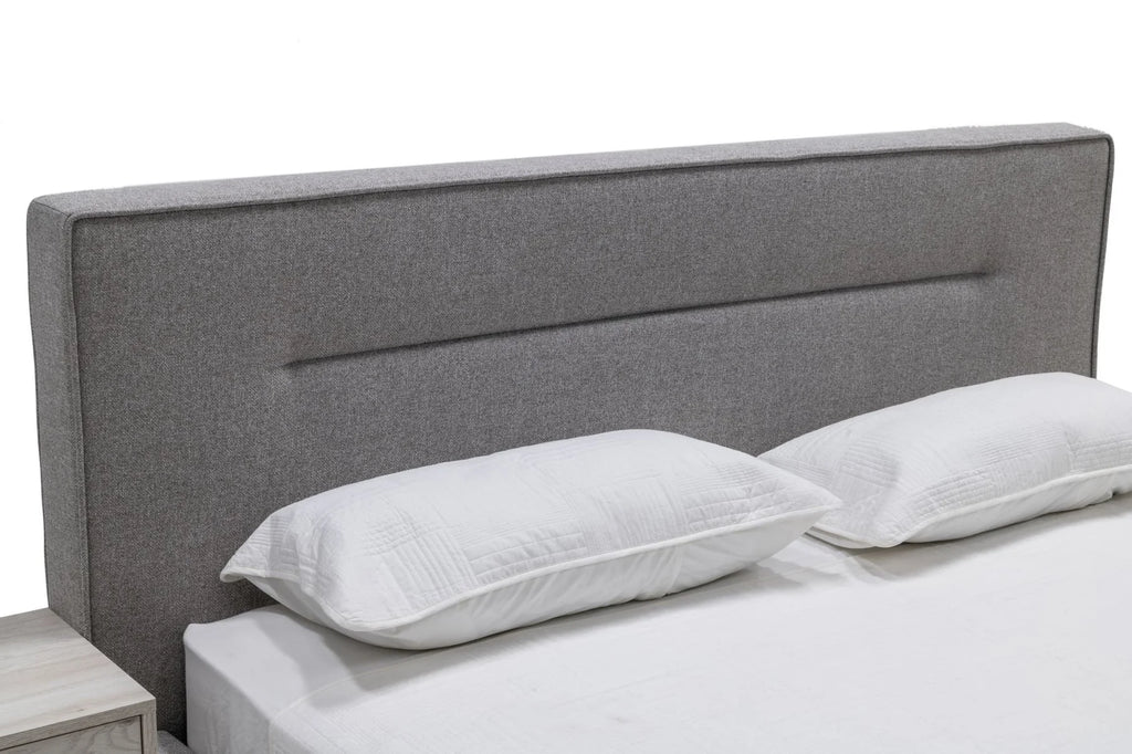 Basel Grey Upholstered Platform Bed