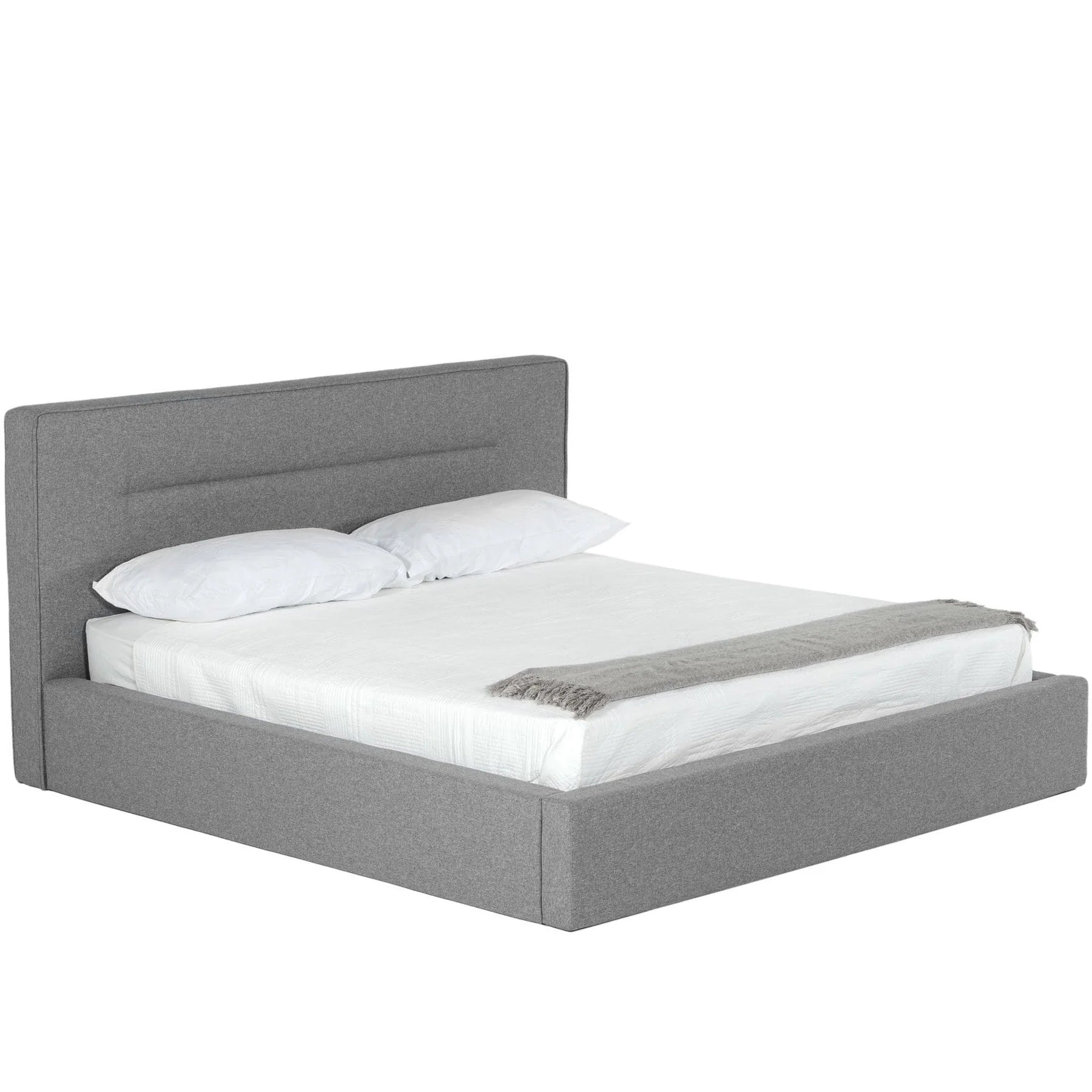 Basel Grey Upholstered Platform Bed