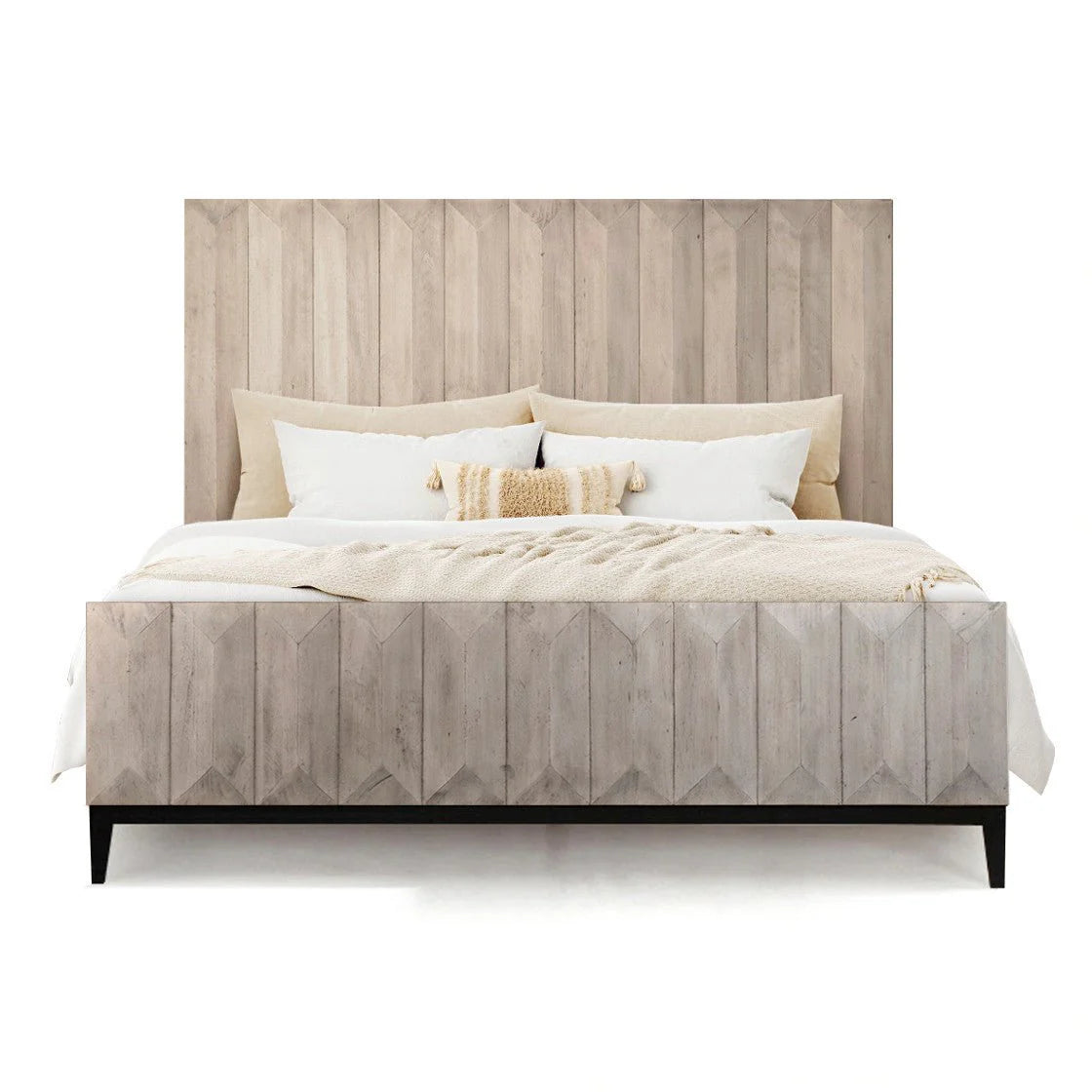 Aldwell Grey Wash Panel Bed