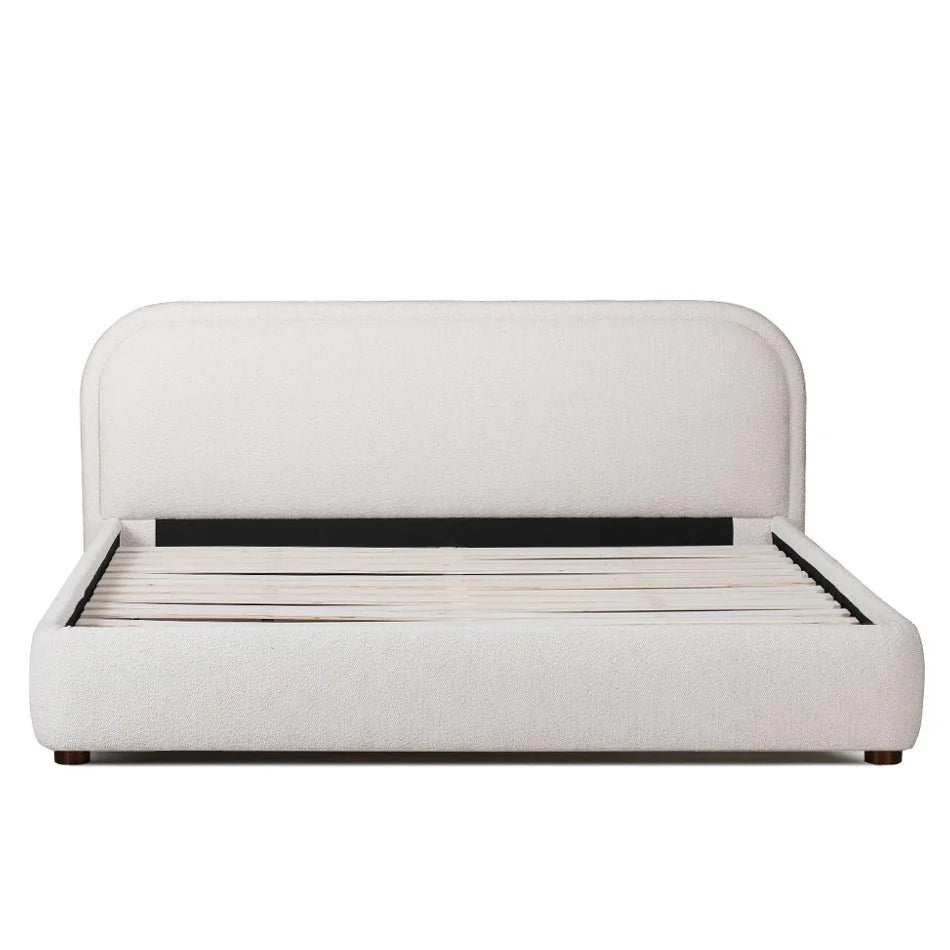 Yoko Knoll Natural Bouclé Upholstered Bed