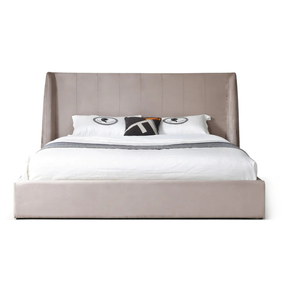 Roma Platform Bed: Taupe