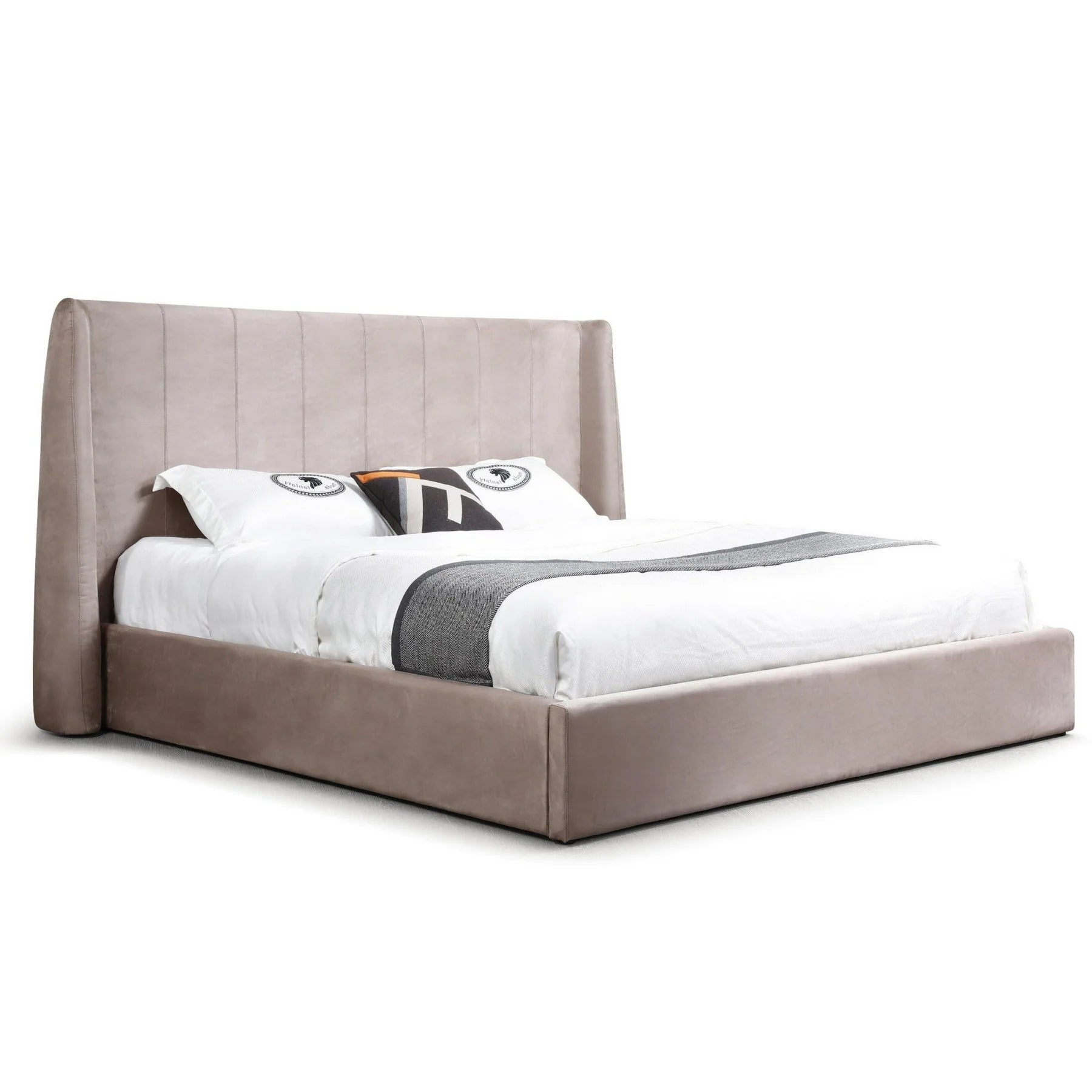Roma Platform Bed: Taupe