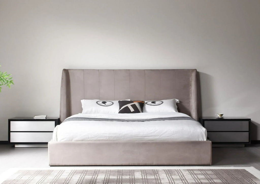 Roma Platform Bed: Taupe