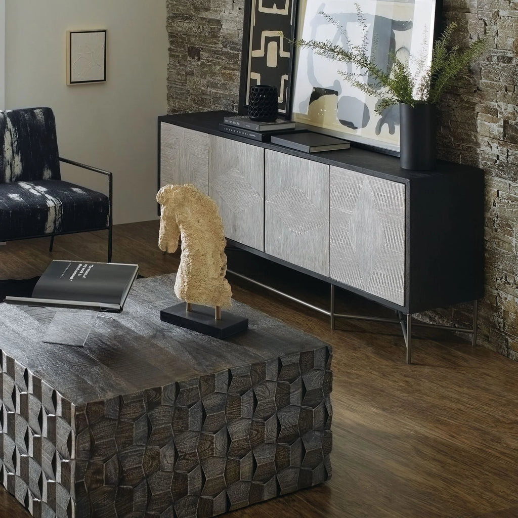 Fine Lines Bone Inlayed Media Credenza