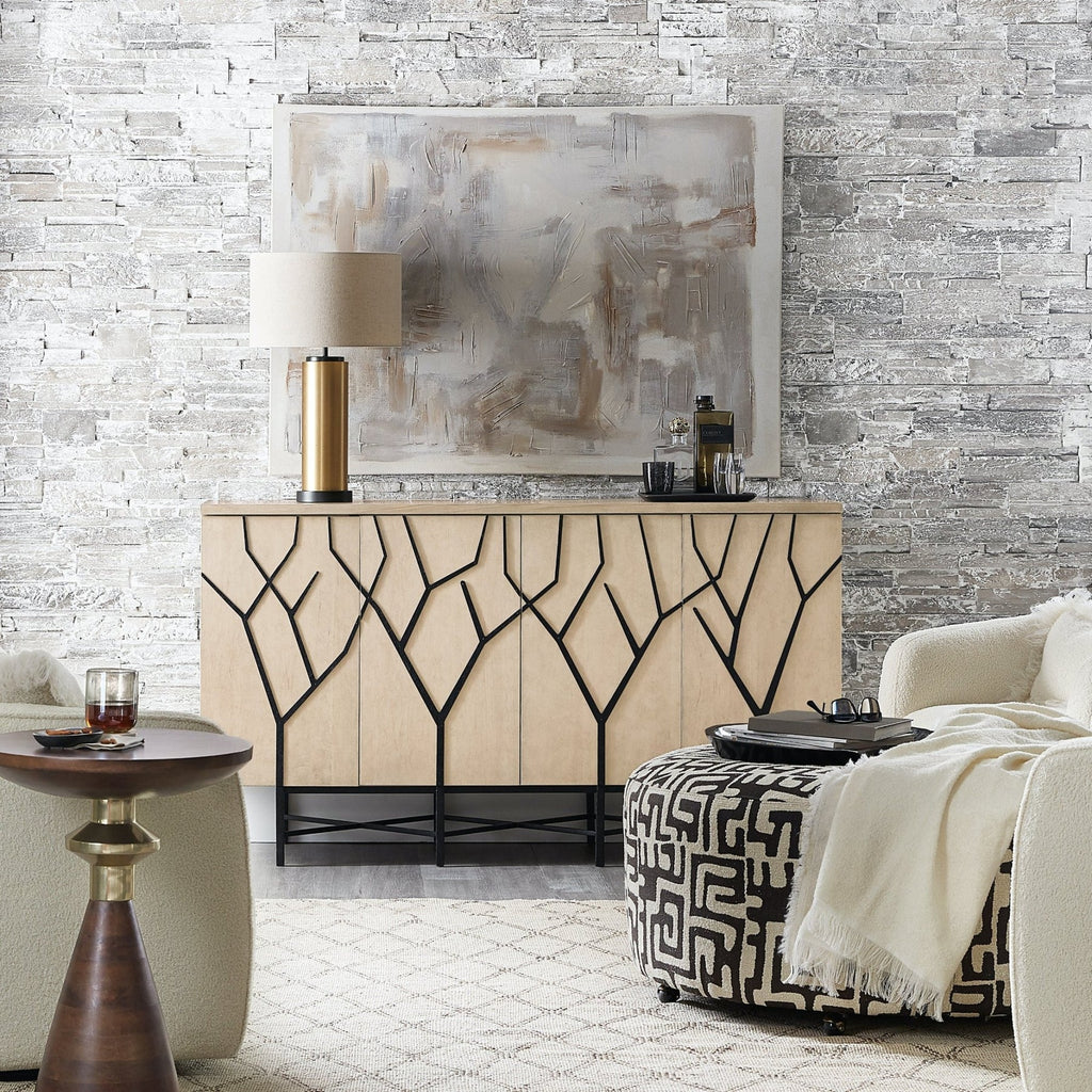 Fine Lines Bone Inlayed Media Credenza
