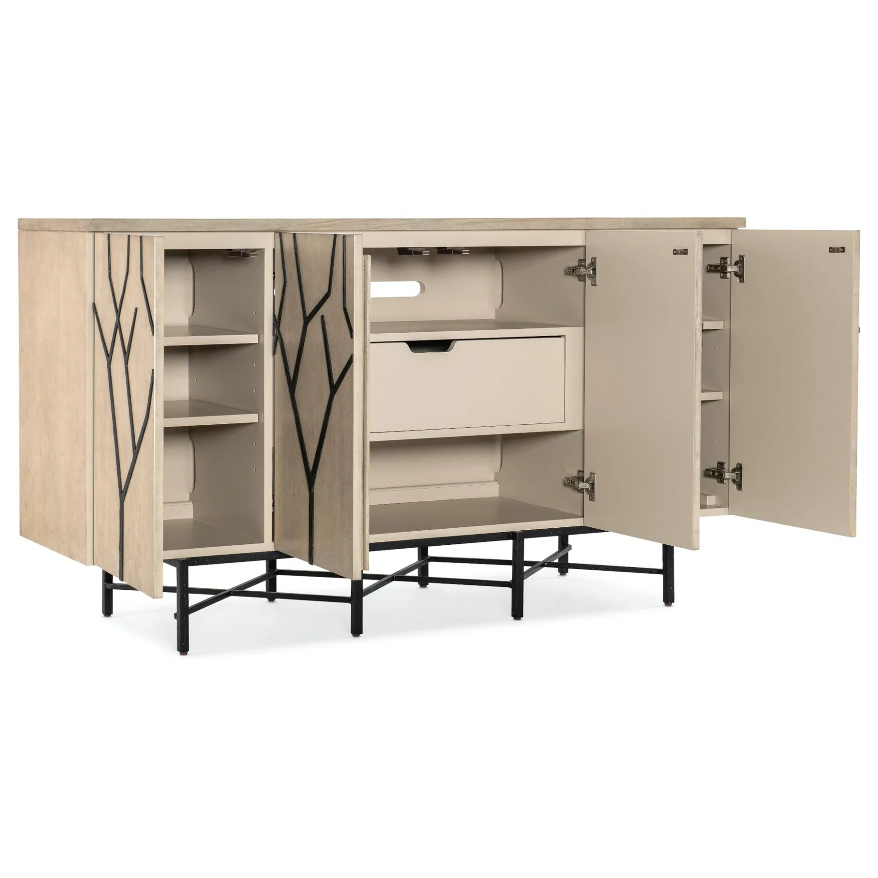 Fine Lines Bone Inlayed Media Credenza