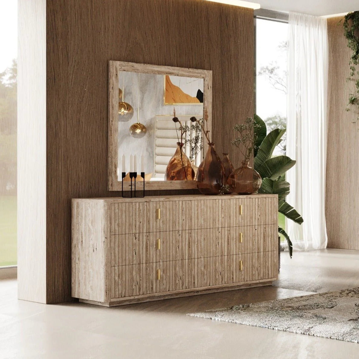 Roma Faux Travertine Dresser