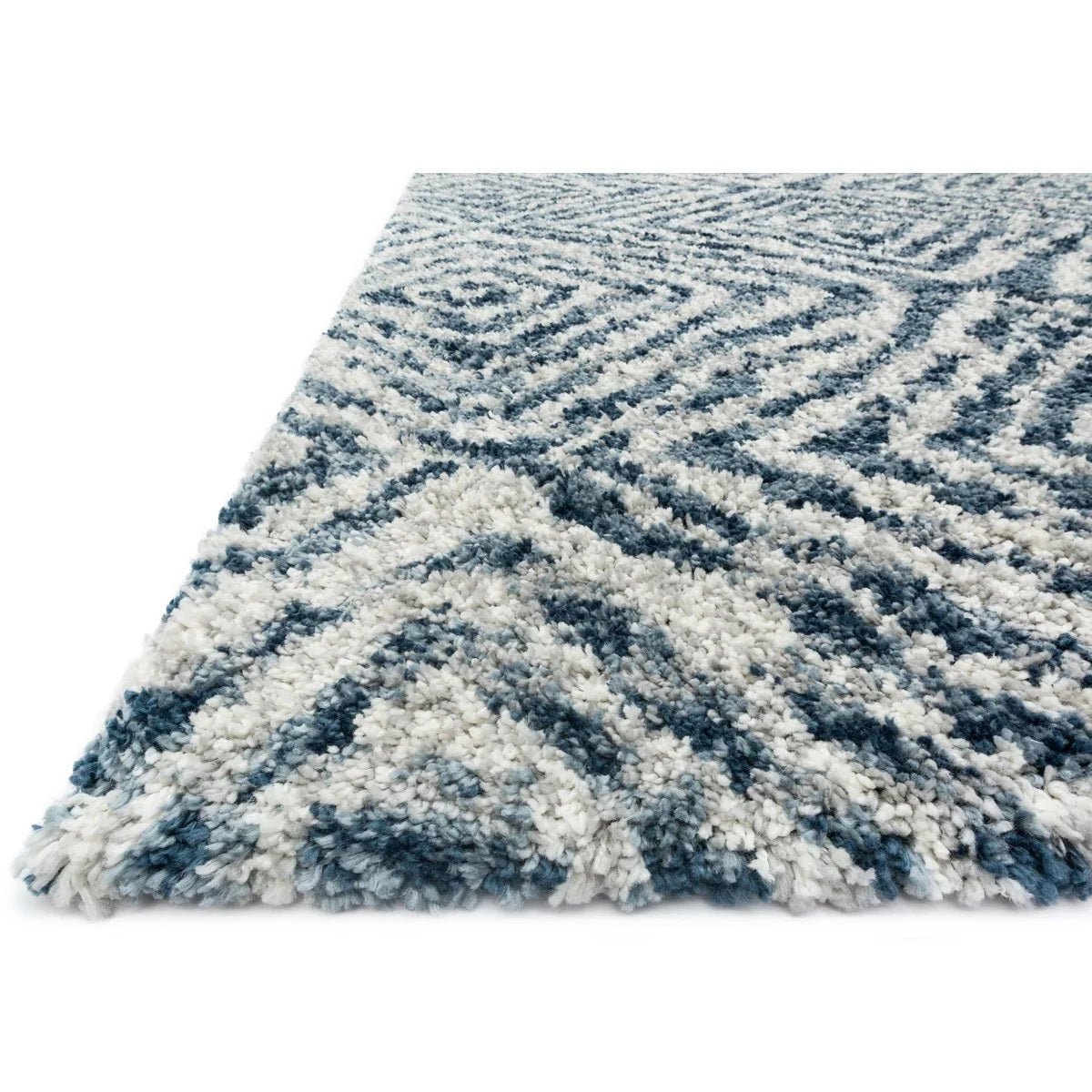 Quincy 01 Shag Rug: Blue