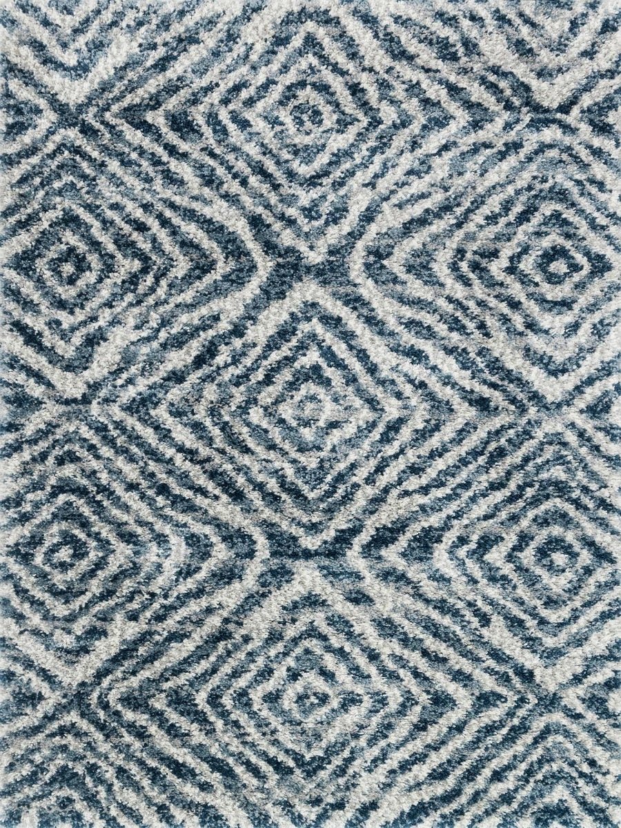 Quincy 01 Shag Rug: Blue