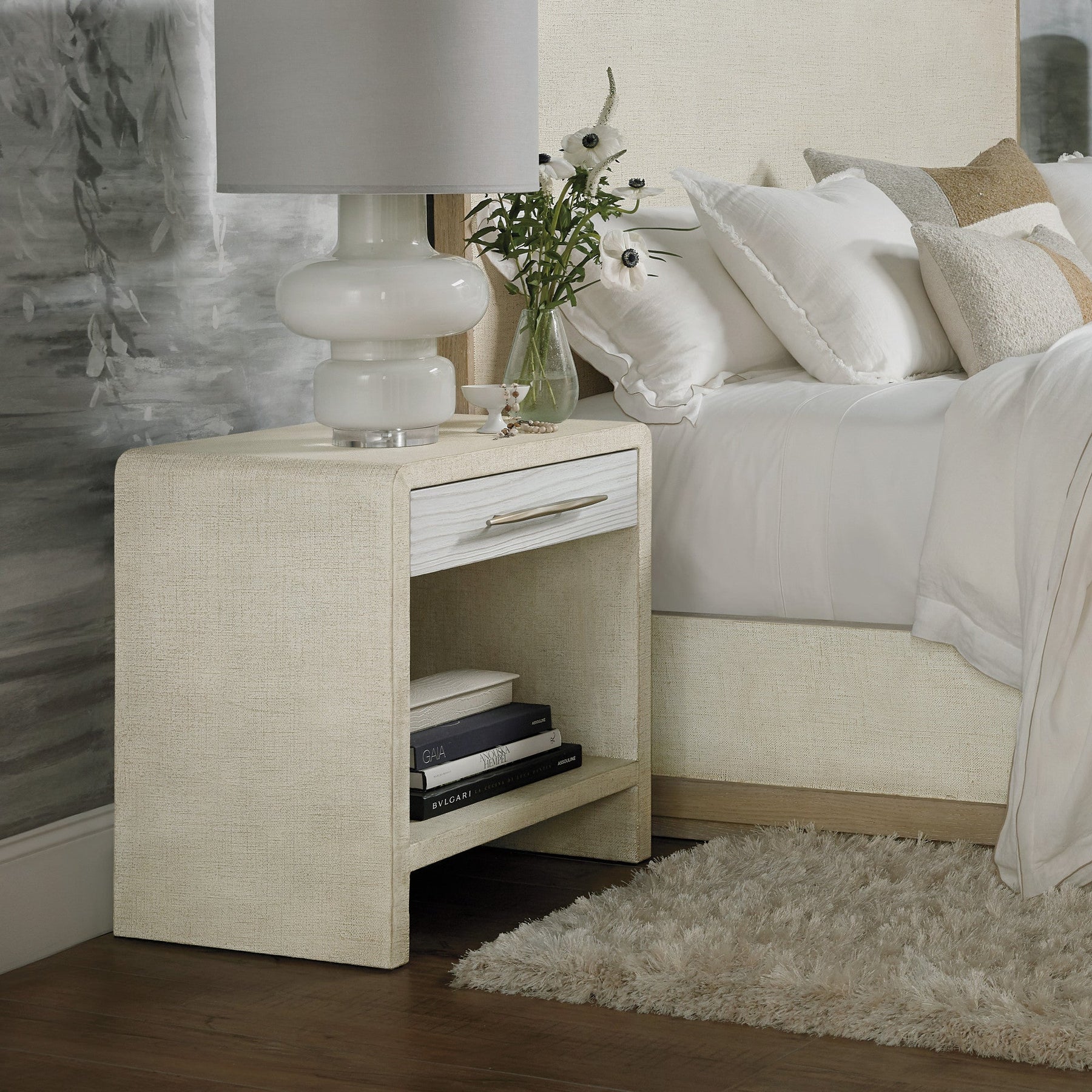 Cascade Burlap Blanc Nightstand