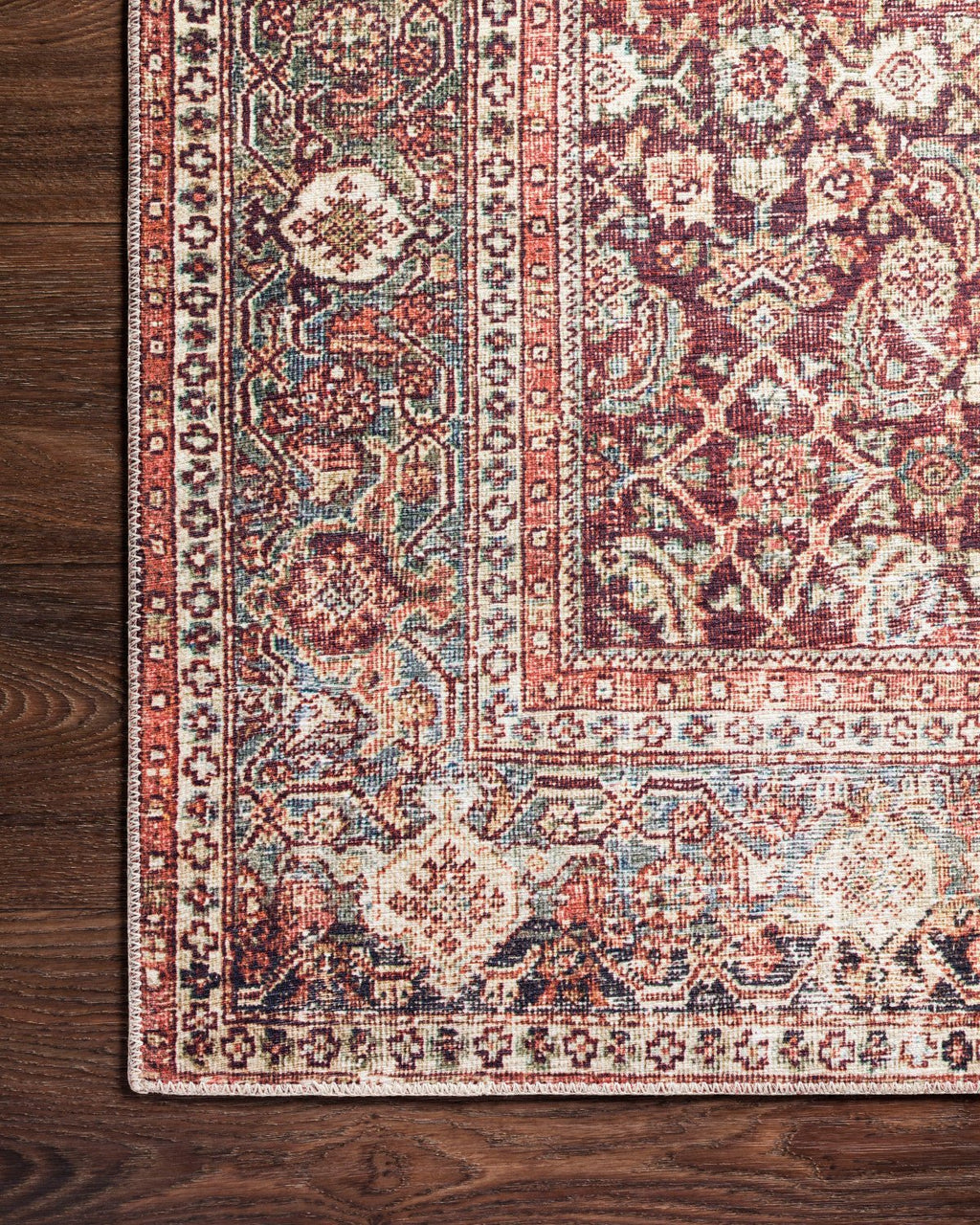Linley Vintage Print Flat Rug: Cinnamon