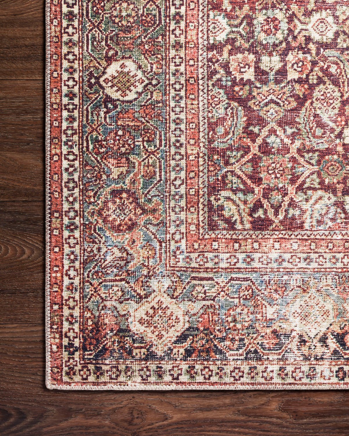 Linley Vintage Print Flat Rug: Cinnamon