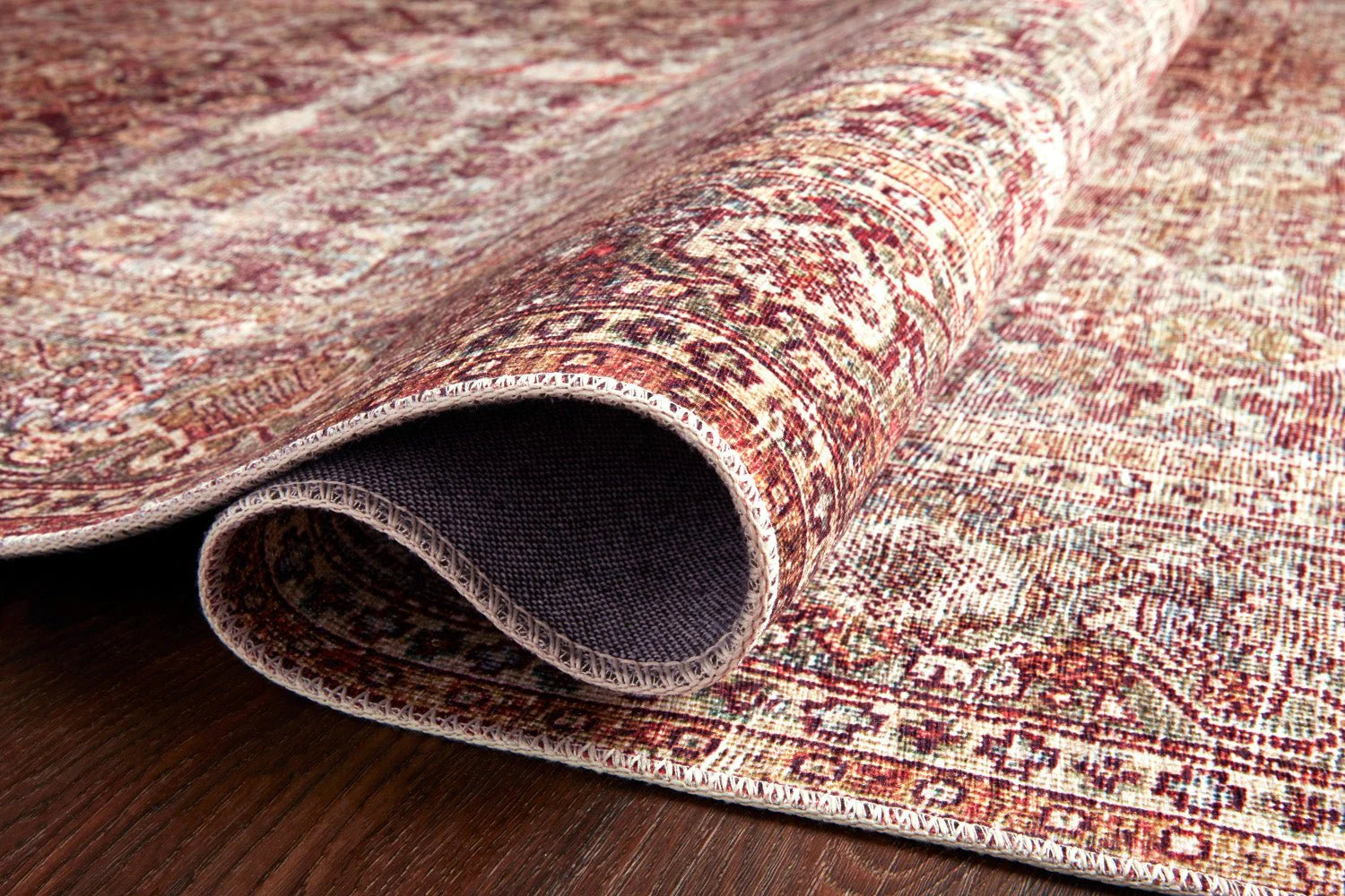 Linley Vintage Print Flat Rug: Cinnamon