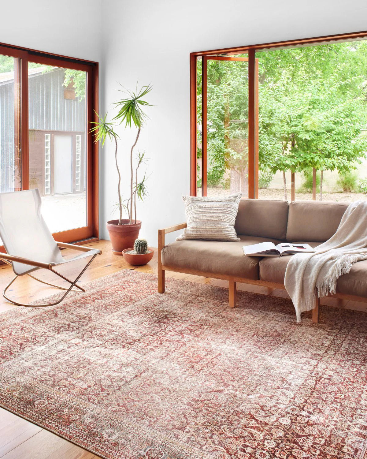 Linley Vintage Print Flat Rug: Cinnamon