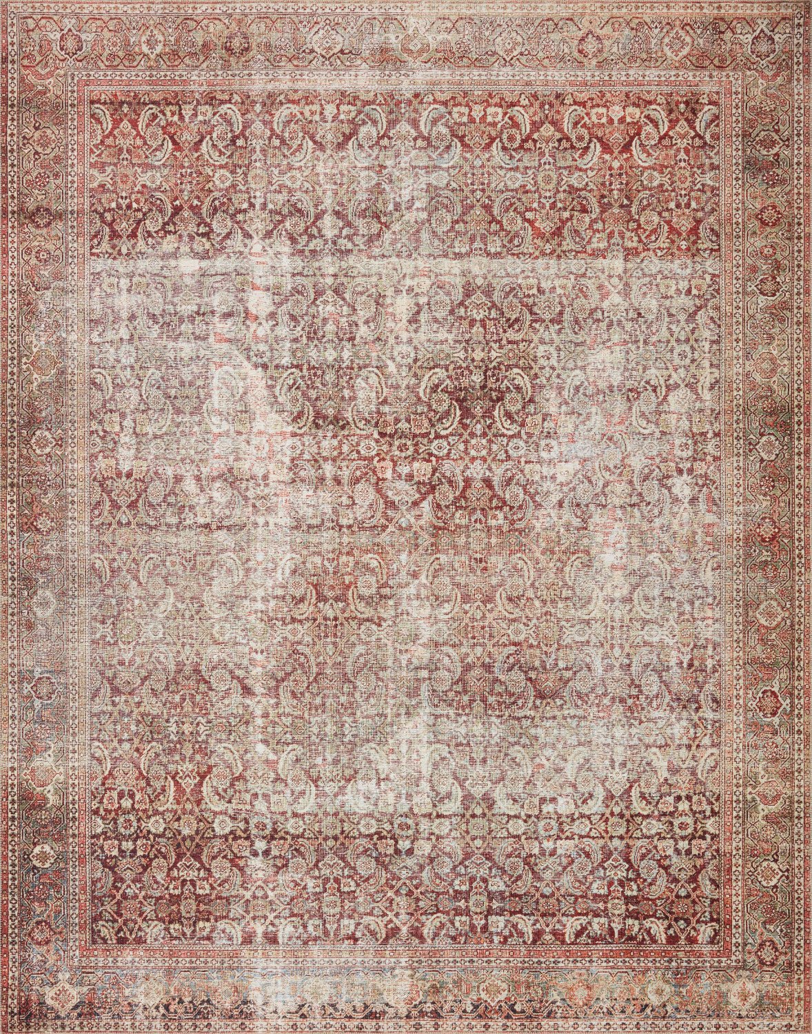 Linley Vintage Print Flat Rug: Cinnamon