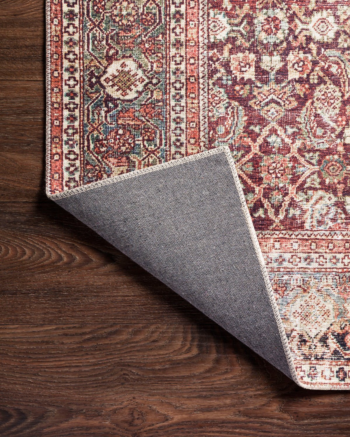 Linley Vintage Print Flat Rug: Cinnamon