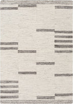 Maji Wool + Viscose Flat Rug: Ivory, Ash
