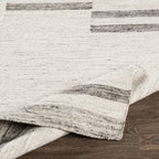 Maji Wool + Viscose Flat Rug: Ivory, Ash