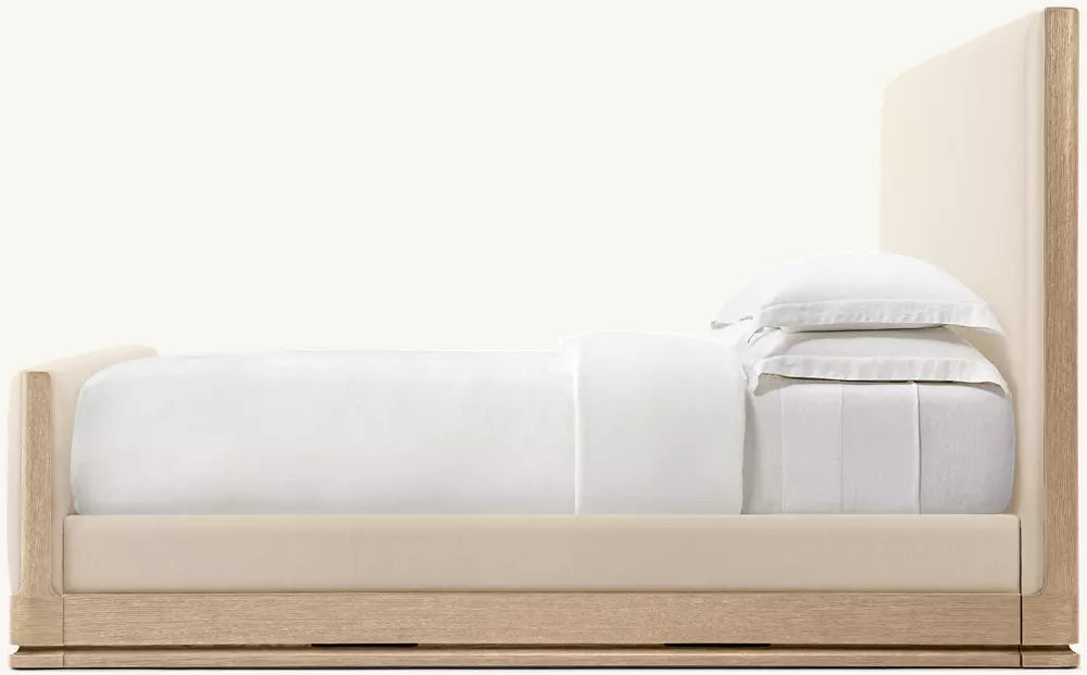 Ligné Fabric Panel Bed with Footboard