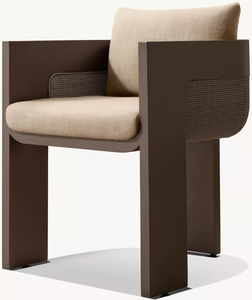 Sedona Cane Aluminum Dining Armchair