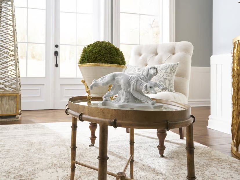 Gold-colored bamboo cocktail table