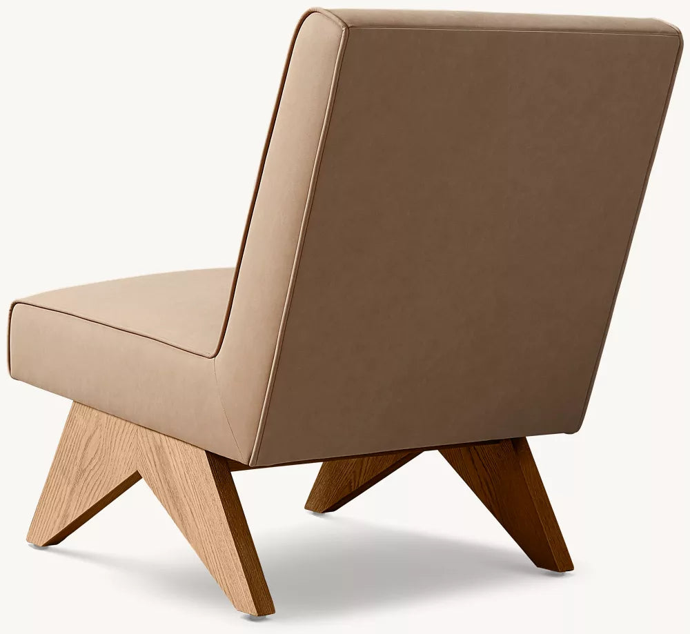 Jakob Vegan Leather Armless Lounge Chair