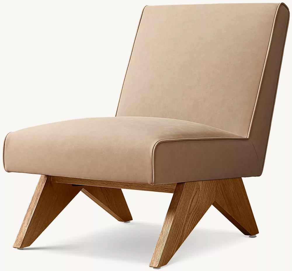 Jakob Vegan Leather Armless Lounge Chair
