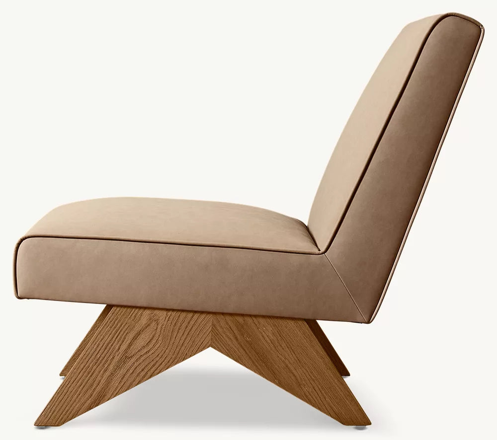Jakob Vegan Leather Armless Lounge Chair
