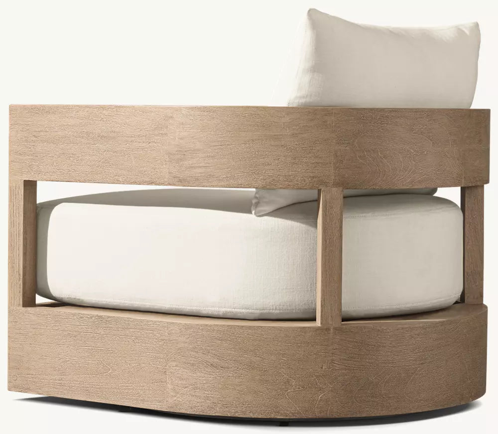 Balmain Teak Swivel Lounge Chair
